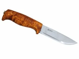 Helle Outdoormesser Gaupe, Dreilagenstahl, Maserbirke-Griff, Lederscheide 11 Helle Outdoormesser Gaupe, Dreilagenstahl, Maserbirke-Griff, Lederscheide – Bild 9