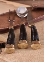 Messer Mit Griff Aus Olivenholz Und Lederscheide 9 Messer Mit Griff Aus Olivenholz Und Lederscheide – Bild 7