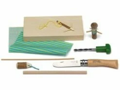 Kosmos Bastelbox SCHNITZEN, Opinel-Kinderschnitzmesser No. 7, Holzbohrer Mit Griff, Lindenholz-Block, Kleinteile -Morakniv Shop 254001 0