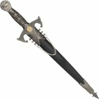 Ritterdolch Mit Scheide, Rostfreier Stahl, Gesamtlänge 35 Cm