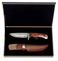 Haller Damast-Messer, Wurzelholz, 440C-Kern